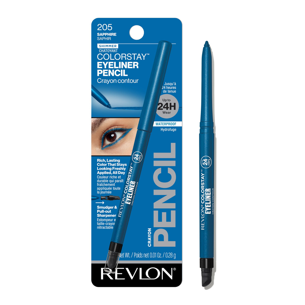 Revlon ColorStay Pencil Waterproof Eyeliner, Smudge-Proof, Eye Makeup with Built-In Sharpener, Packaging May Vary, 210 Teal, 0.01 oz