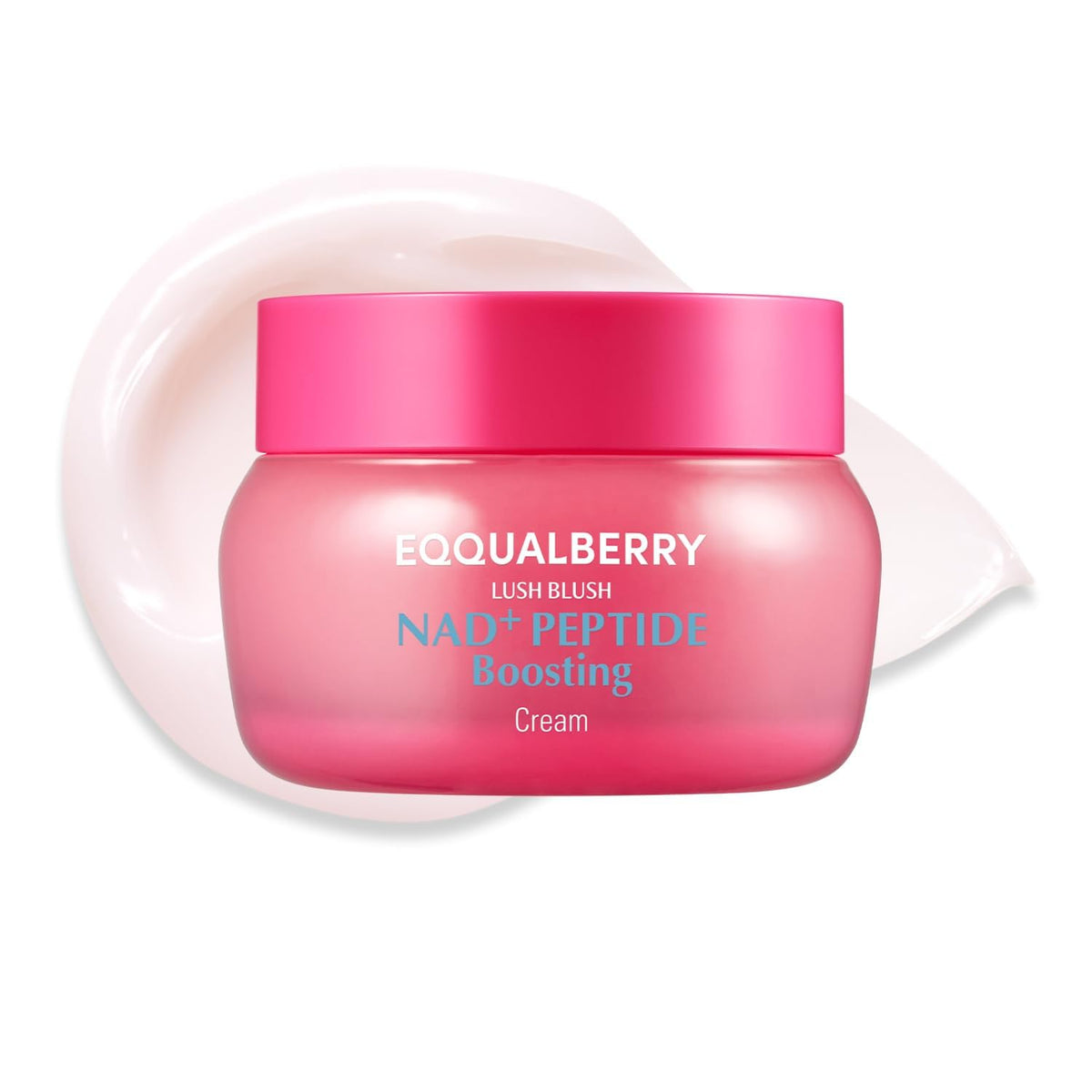 EQQUALBERRY NAD+ Peptide Boosting Cream Double Pack | NAD+ 5% & 13 Peptides Anti-Aging Korean Skincare Face & Body Cream | Firming & Lifting Pink Neck Cream for Sagging Skin, 1.69 fl.oz (Pack of 2)