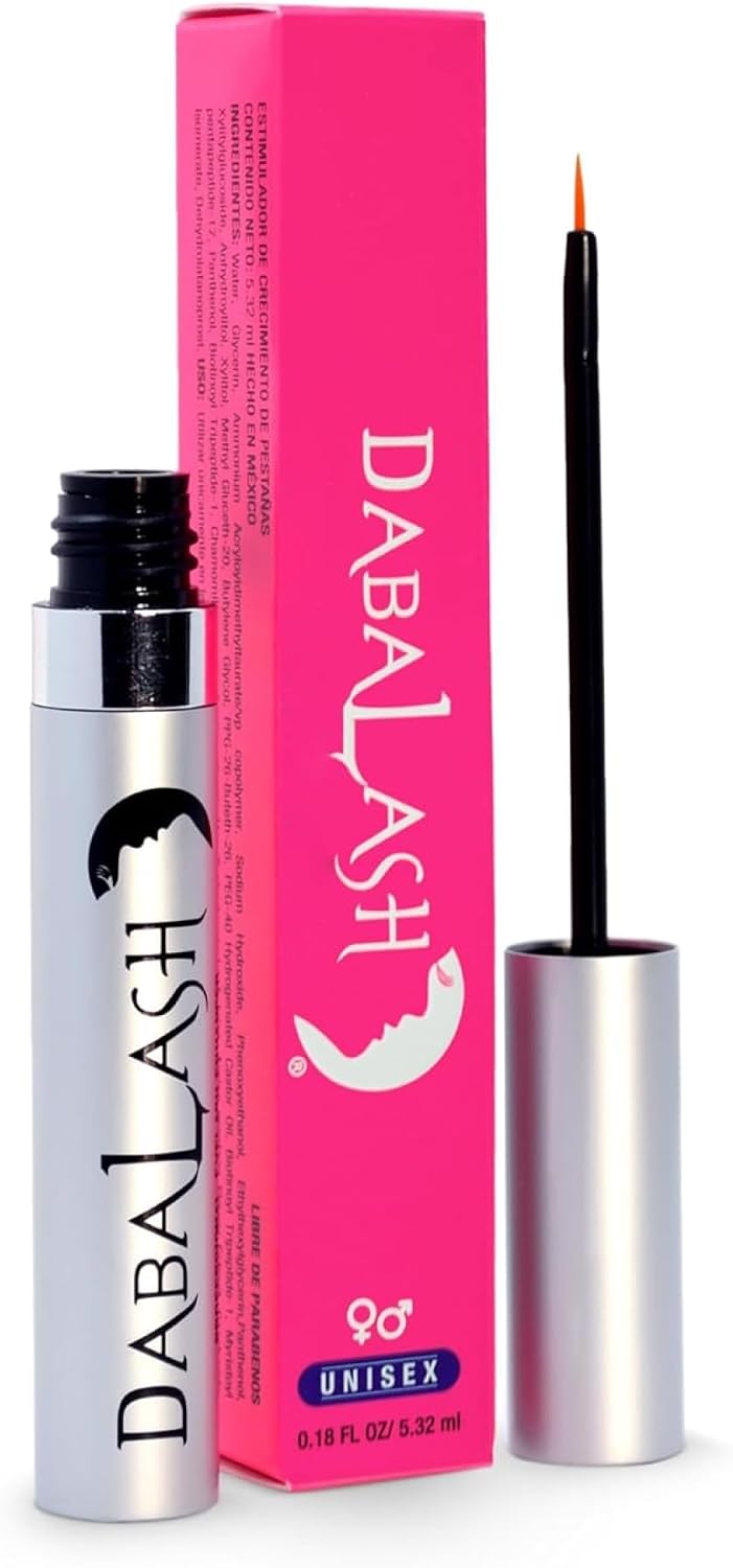 DABALASH Professional Eyelash & Eyebrow Growth Serum with Castor Oil – Promotes the Appearance of Naturally Longer, Fuller, Thicker & Stronger Lash + Brow Hair – 0.18 oz