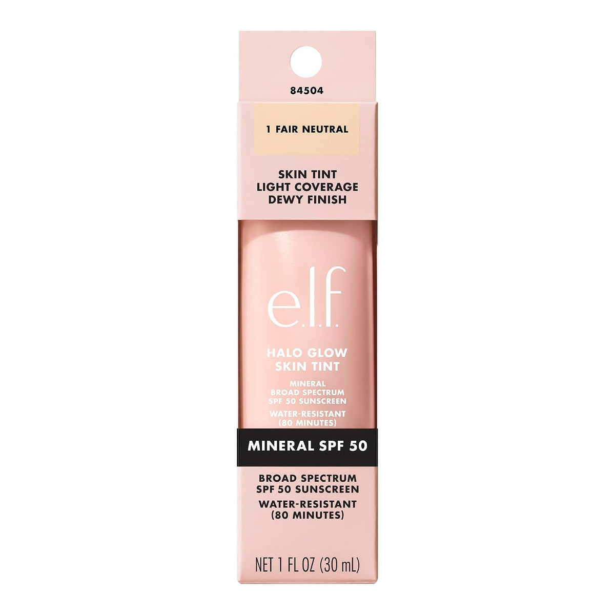 e.l.f. Halo Glow Skin Tint SPF 50, 1 Fair Neutral | Tinted Moisturizer For Light, Buildable Coverage, Creates A Natural Glow, Vegan & Cruelty-Free