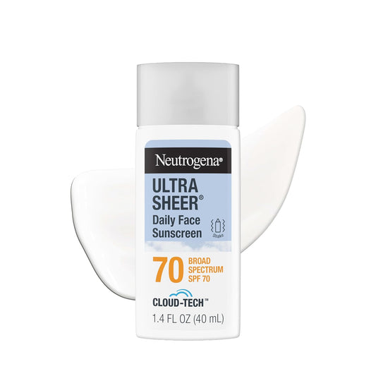 Neutrogena Ultra Sheer Daily Face Sunscreen SPF 70 with BEMT, 1.4 Fl. Oz