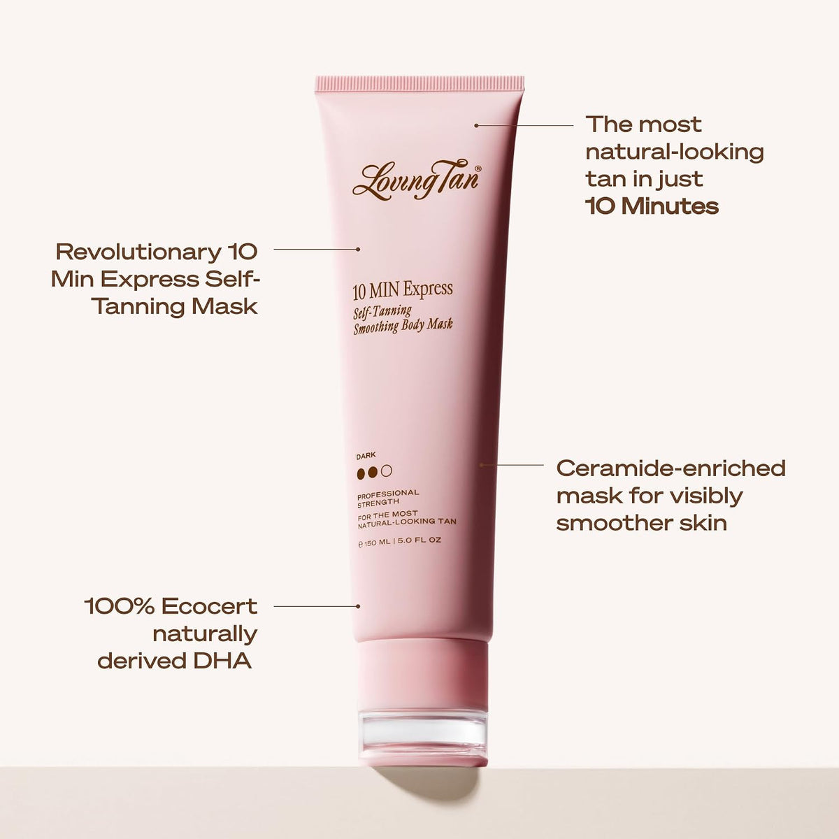Loving Tan 10 Minute Express Self Tanner Body Mask, Dark, 5 fl oz