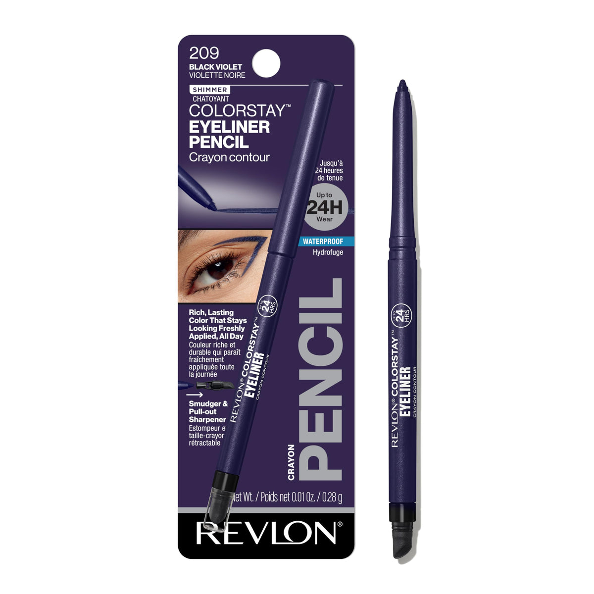 Revlon ColorStay Pencil Waterproof Eyeliner, Smudge-Proof, Eye Makeup with Built-In Sharpener, Packaging May Vary, 210 Teal, 0.01 oz