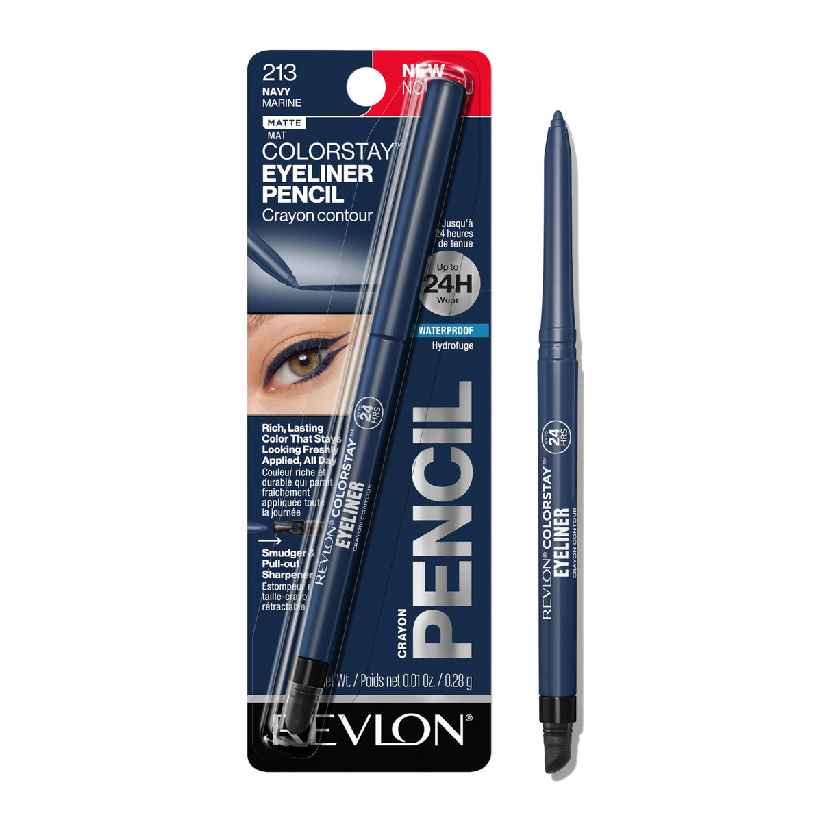 Revlon ColorStay Pencil Waterproof Eyeliner, Smudge-Proof, Eye Makeup with Built-In Sharpener, Packaging May Vary, 210 Teal, 0.01 oz