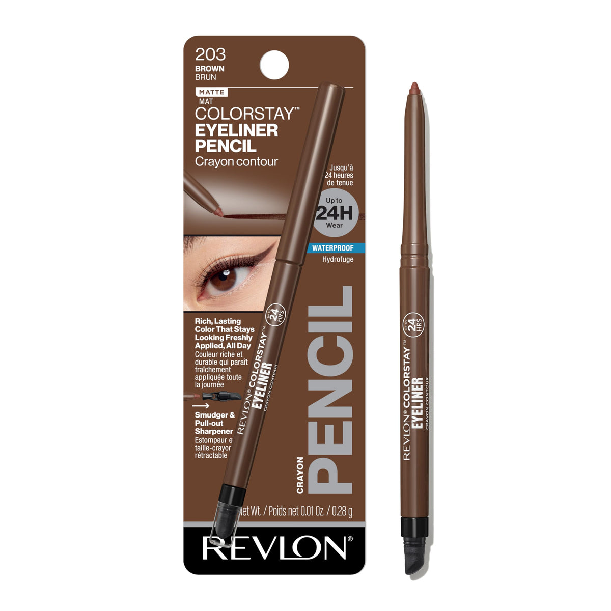 Revlon ColorStay Pencil Waterproof Eyeliner, Smudge-Proof, Eye Makeup with Built-In Sharpener, Packaging May Vary, 210 Teal, 0.01 oz