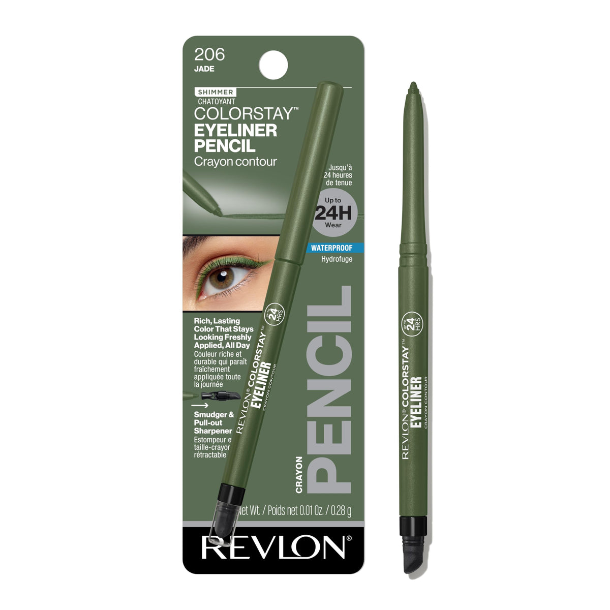 Revlon ColorStay Pencil Waterproof Eyeliner, Smudge-Proof, Eye Makeup with Built-In Sharpener, Packaging May Vary, 210 Teal, 0.01 oz