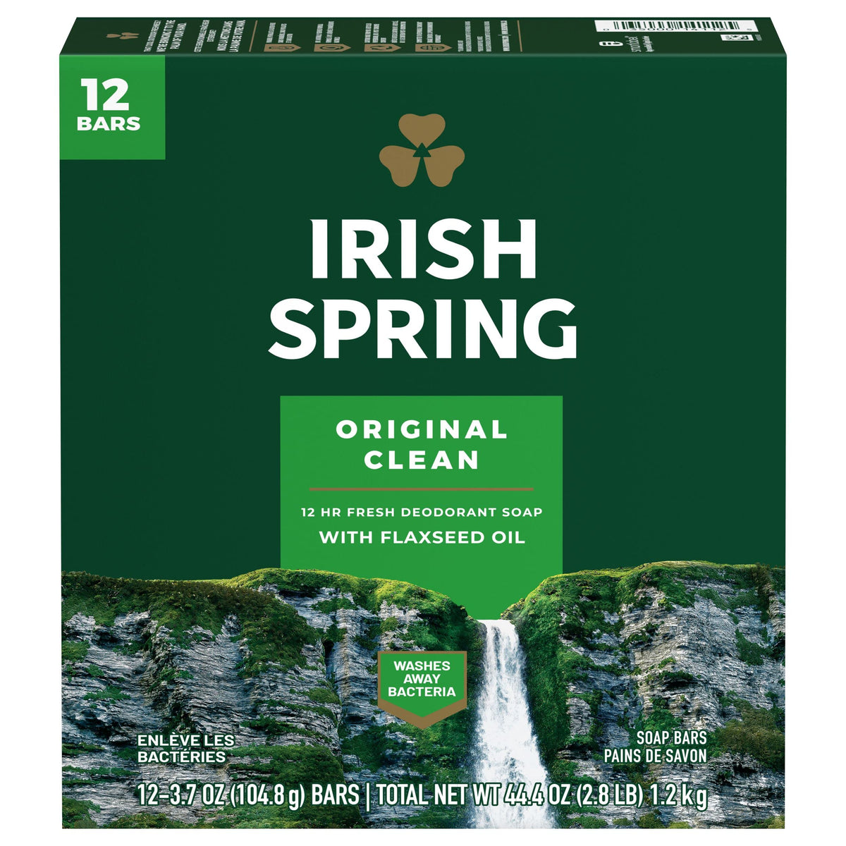 Irish Spring Active Scrub Mens Bar Soap, Men's Exfoliating Bar Soap, Smell Fresh and Clean for 12 Hours, Men Soap Bars for Washing Hands and Body, Recyclable Carton, 24 Pack, 3.7 Oz Soap Bars