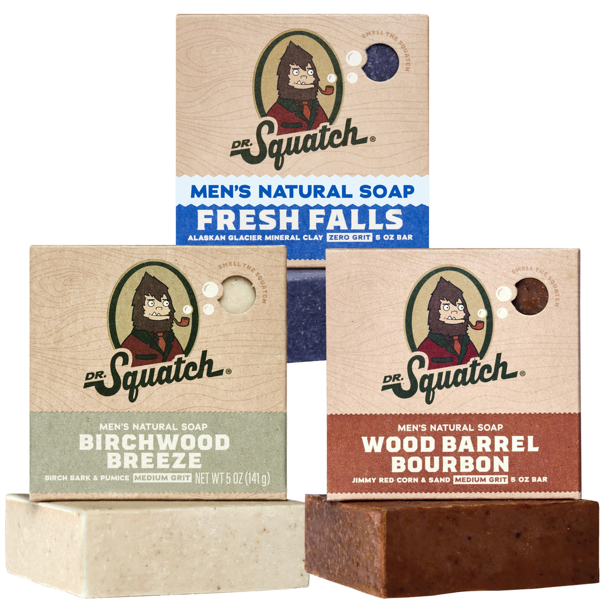 Dr. Squatch Total Moisture Natural Men’s Bar Soap, Soap Bar (5oz, 3-Pack)